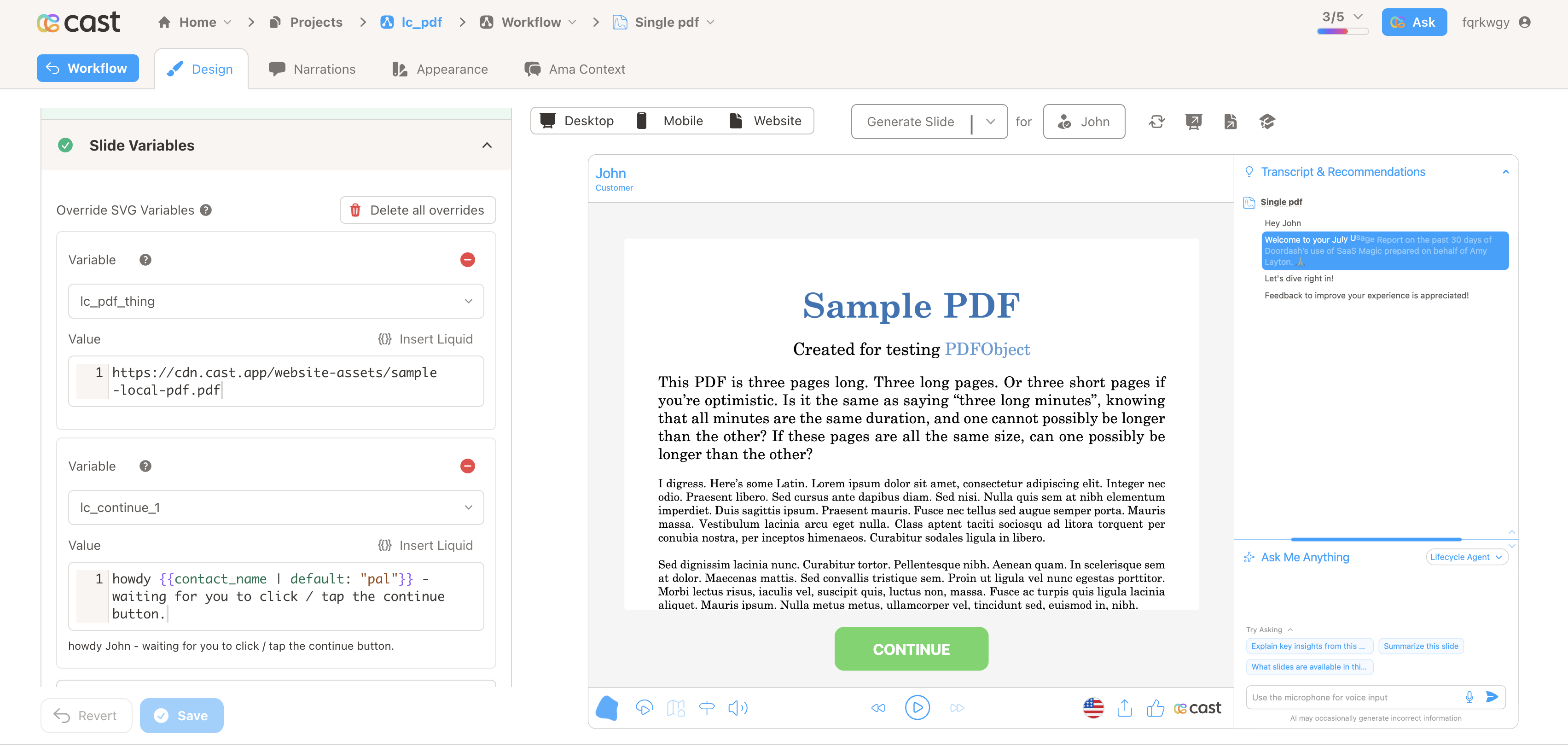 lc_pdf embedded PDF on a slide